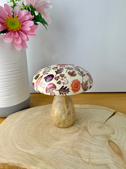 Wooden Mushroom - Autumnal  - 2 sizes