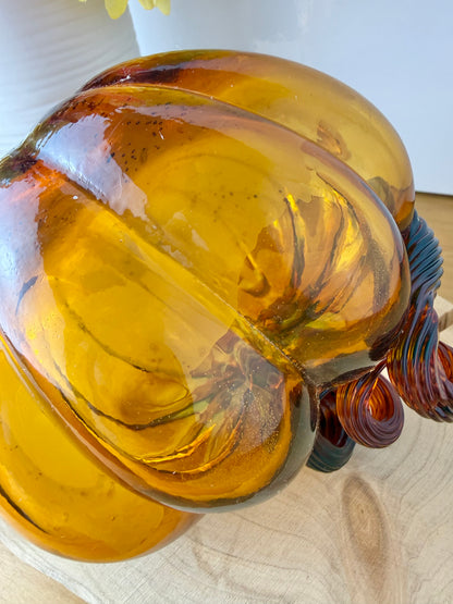 Glass Amber Pumpkin - large