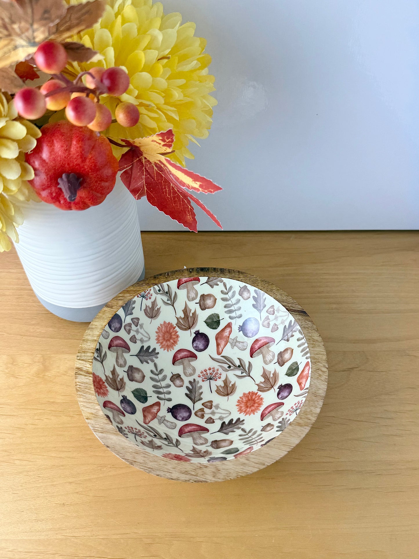 Wooden Autumnal Serving Bowls