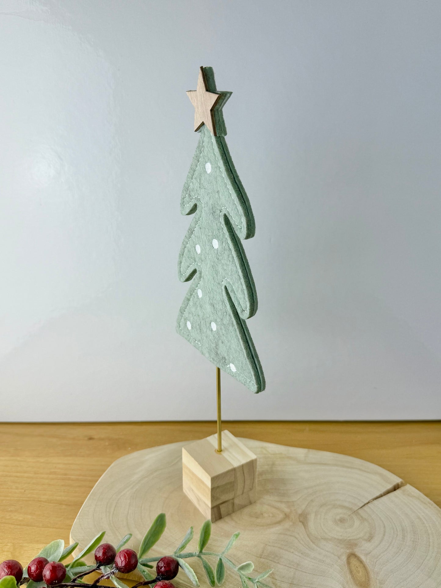Felt Christmas Trees - Light Green Pair