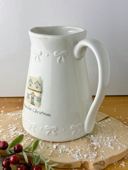 Holly Cottage Christmas Embossed Jug - Home for Christmas