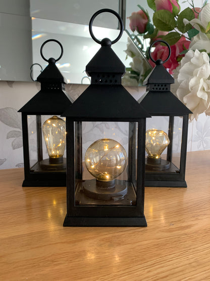 Black LED Lanterns - Warm White light