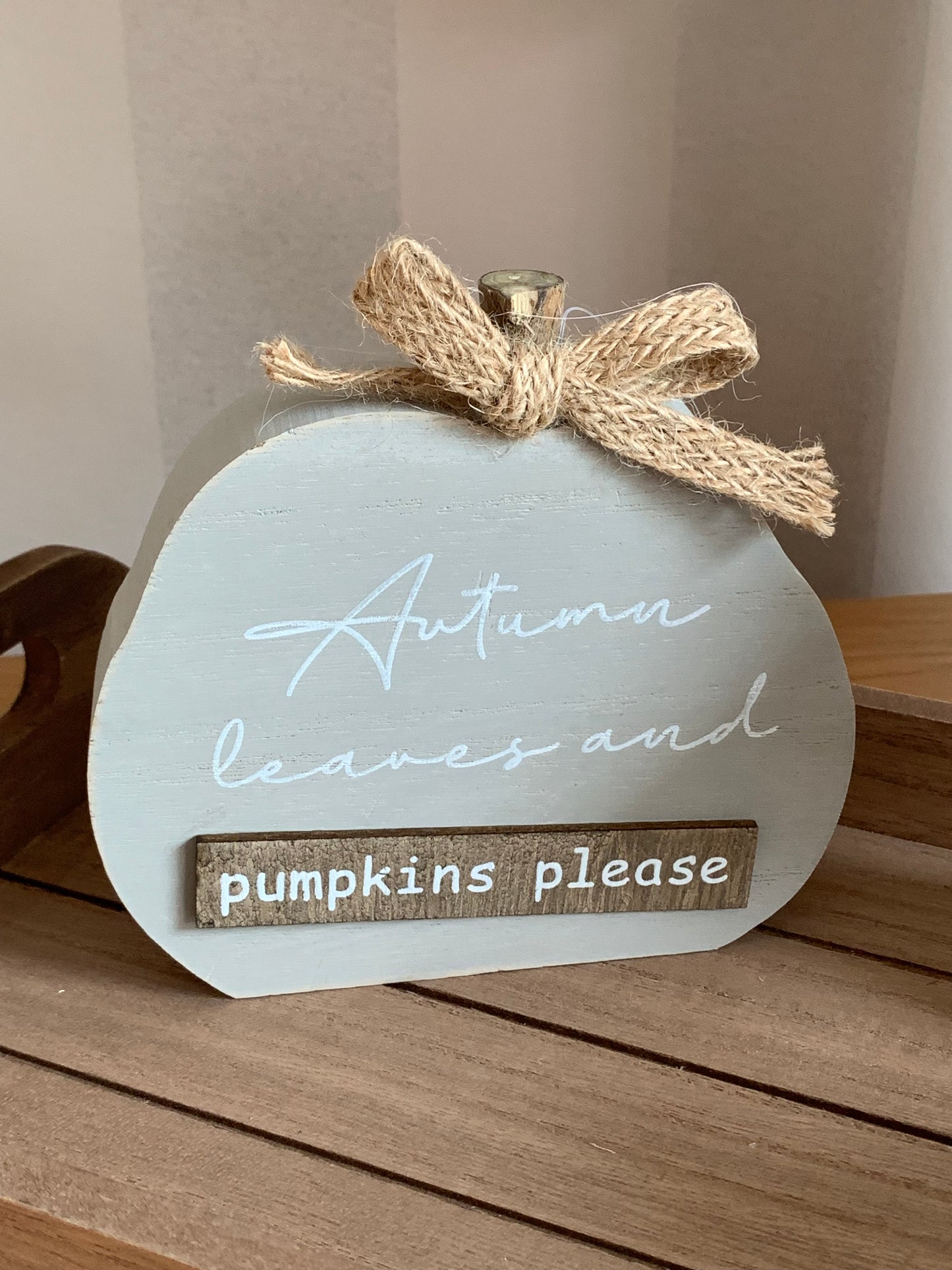 Autumn Leaves 3D Grey Pumpkin Block