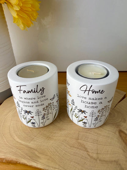 Flower Meadow Tealight Holder - Family or Home