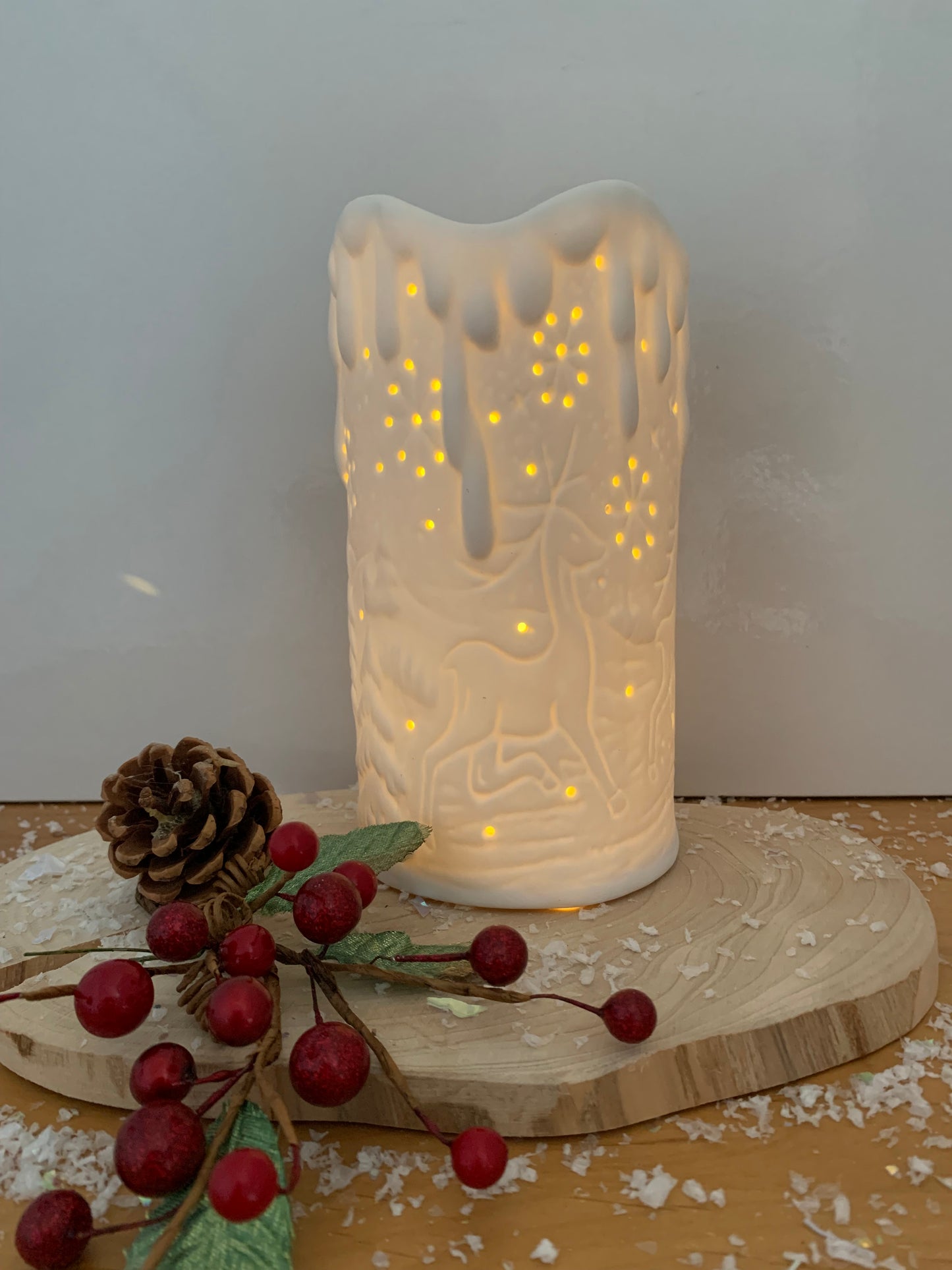 Christmas House scene LED Candle - 2 sizes