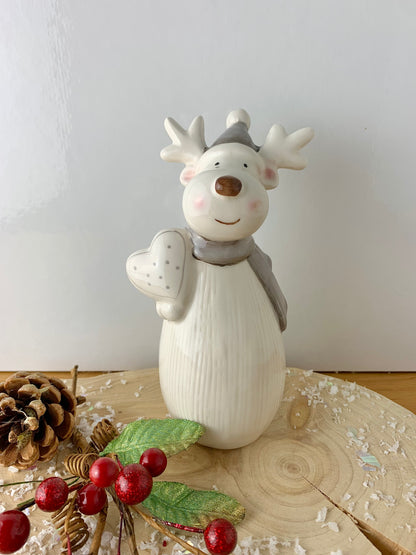 Ceramic Reindeer with heart