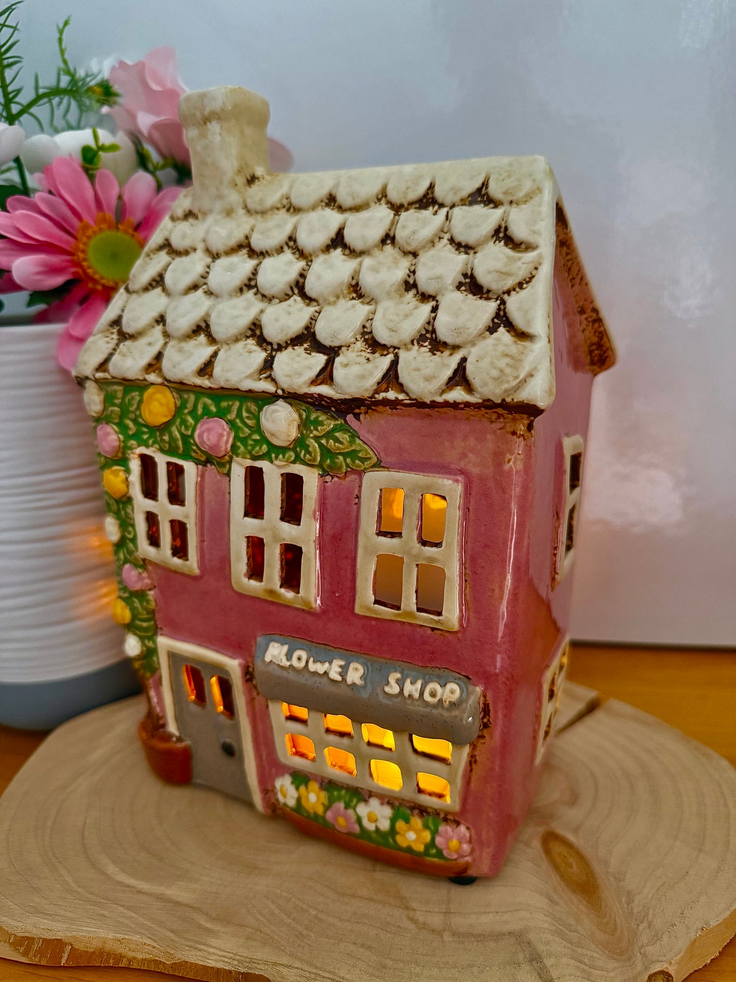 Village Pottery Flower Shop Tea Light Holder