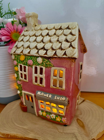 Village Pottery Flower Shop Tea Light Holder