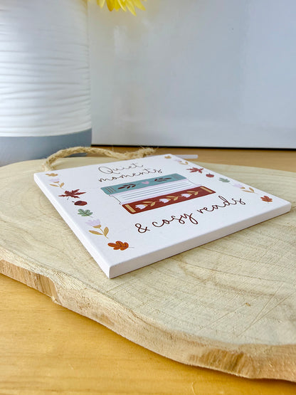 Cosy Chapters Wooden signs with book tag