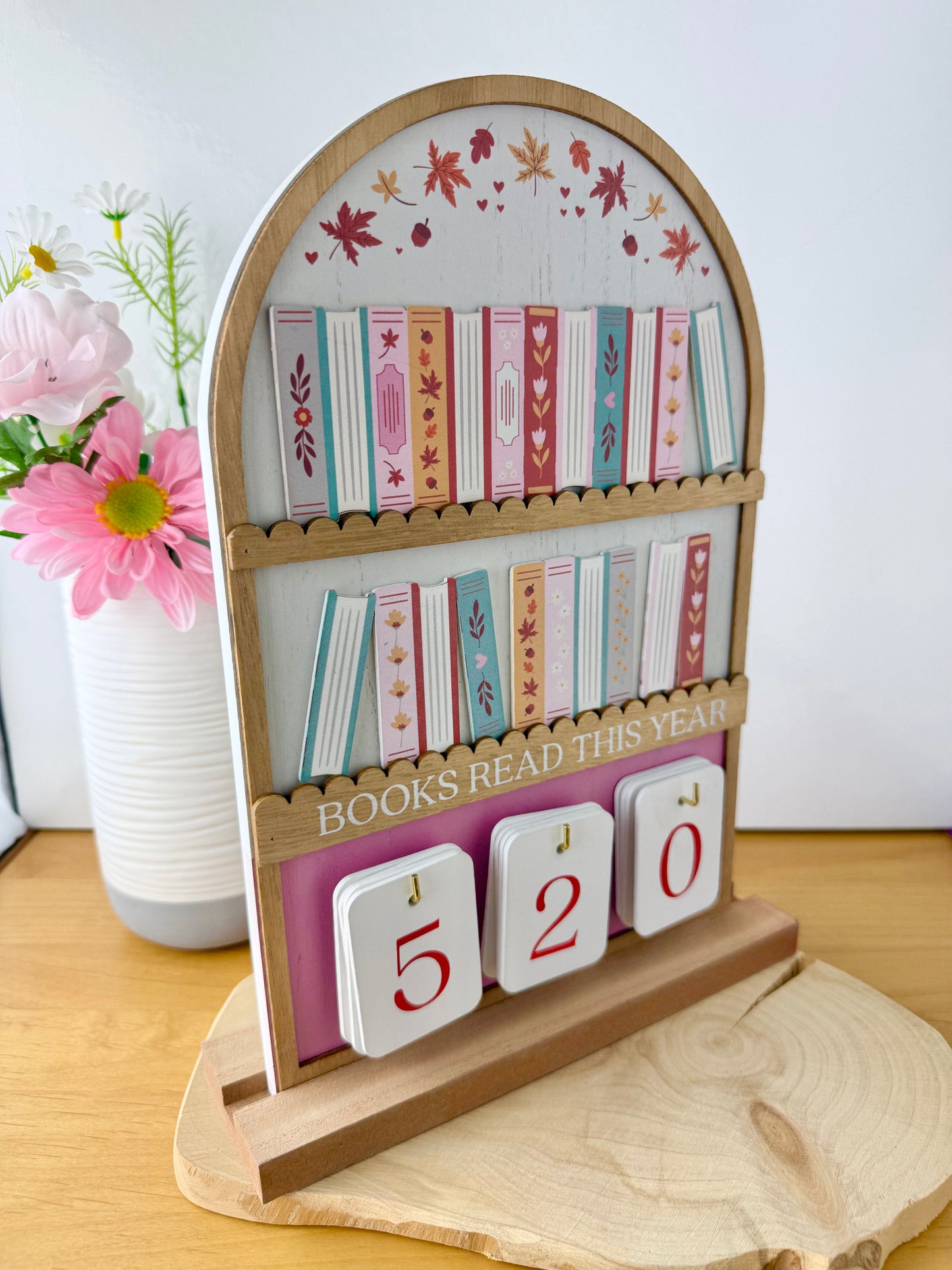 Cosy Chapter Wooden Plaque - How many books have your read this year