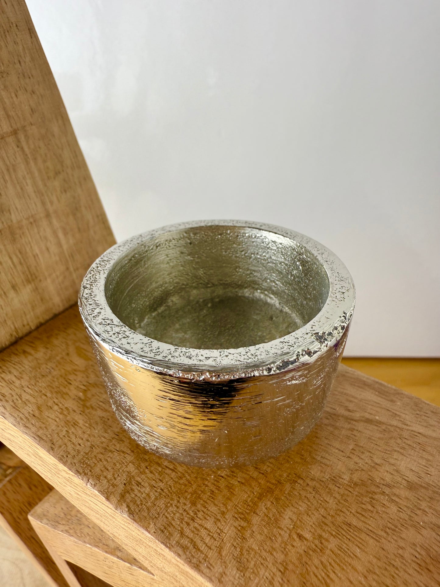 Wooden Star with silver T-light holders