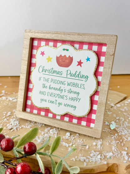 Festive Fun red & white novelty wooden easel signs