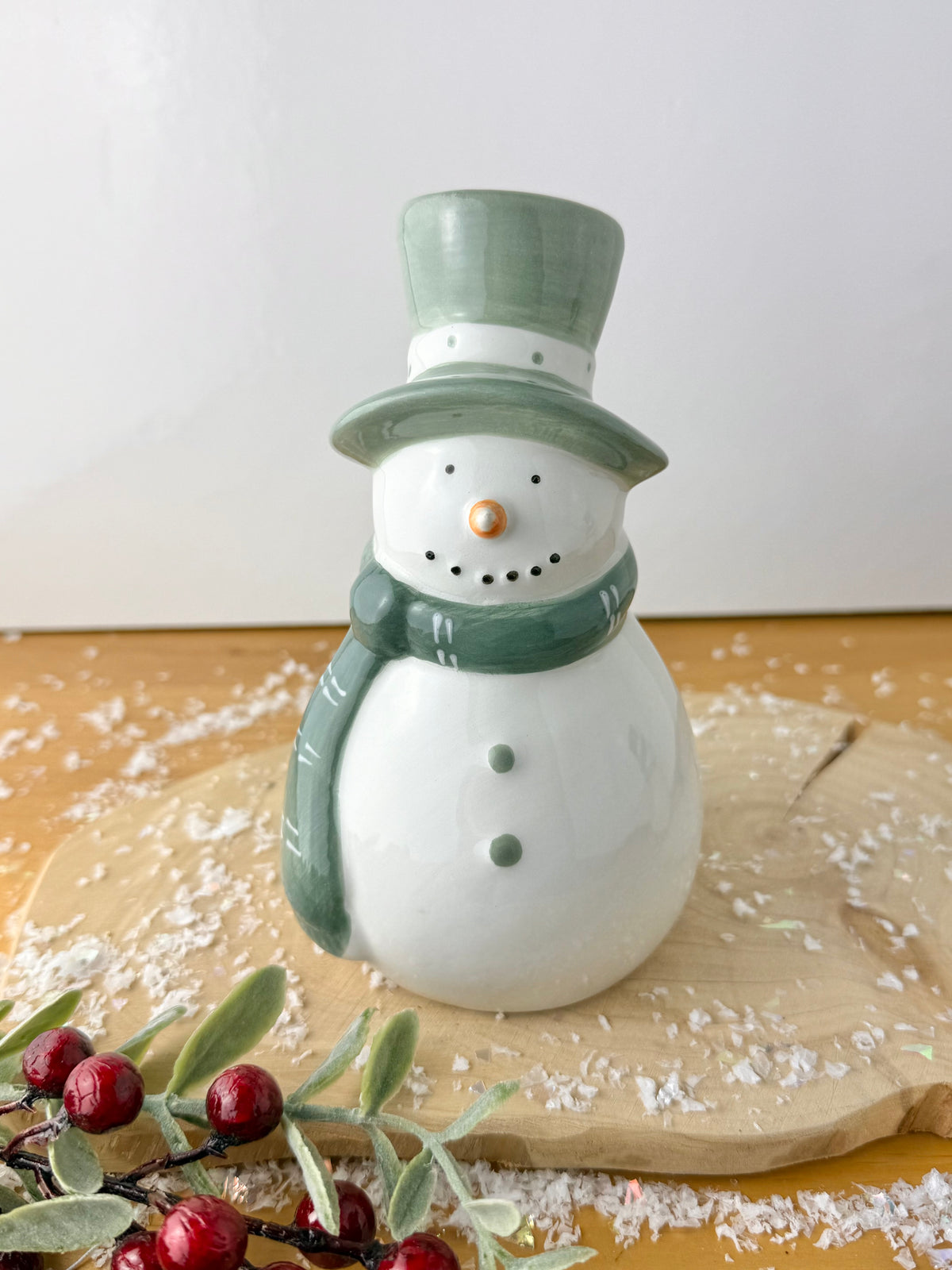 Green & White Snowman