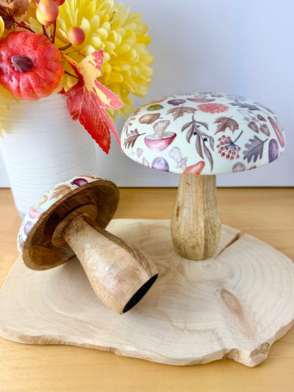 Wooden Autumnal Mushroom - 2 sizes