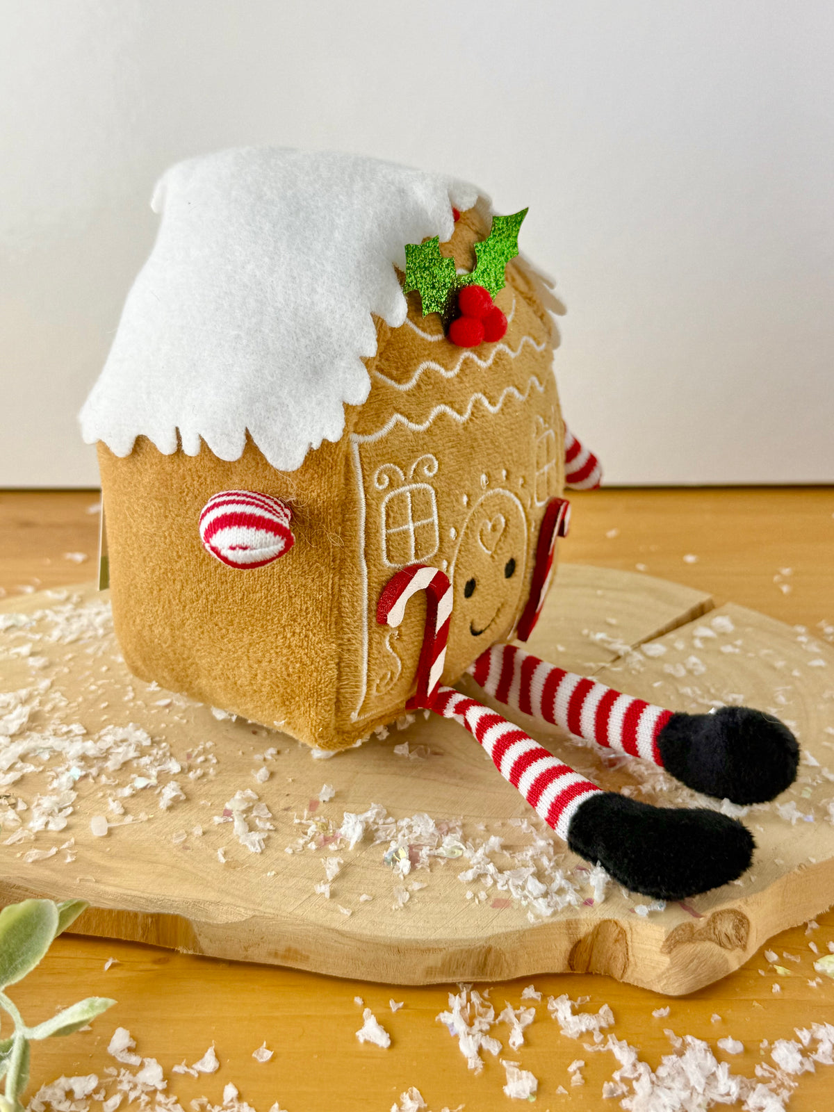 Jingle & Joy Gingerbread Fabric House Shelf Sitter