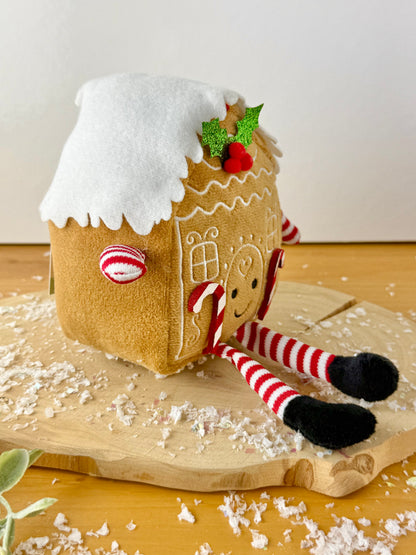 Jingle & Joy Gingerbread Fabric House Shelf Sitter