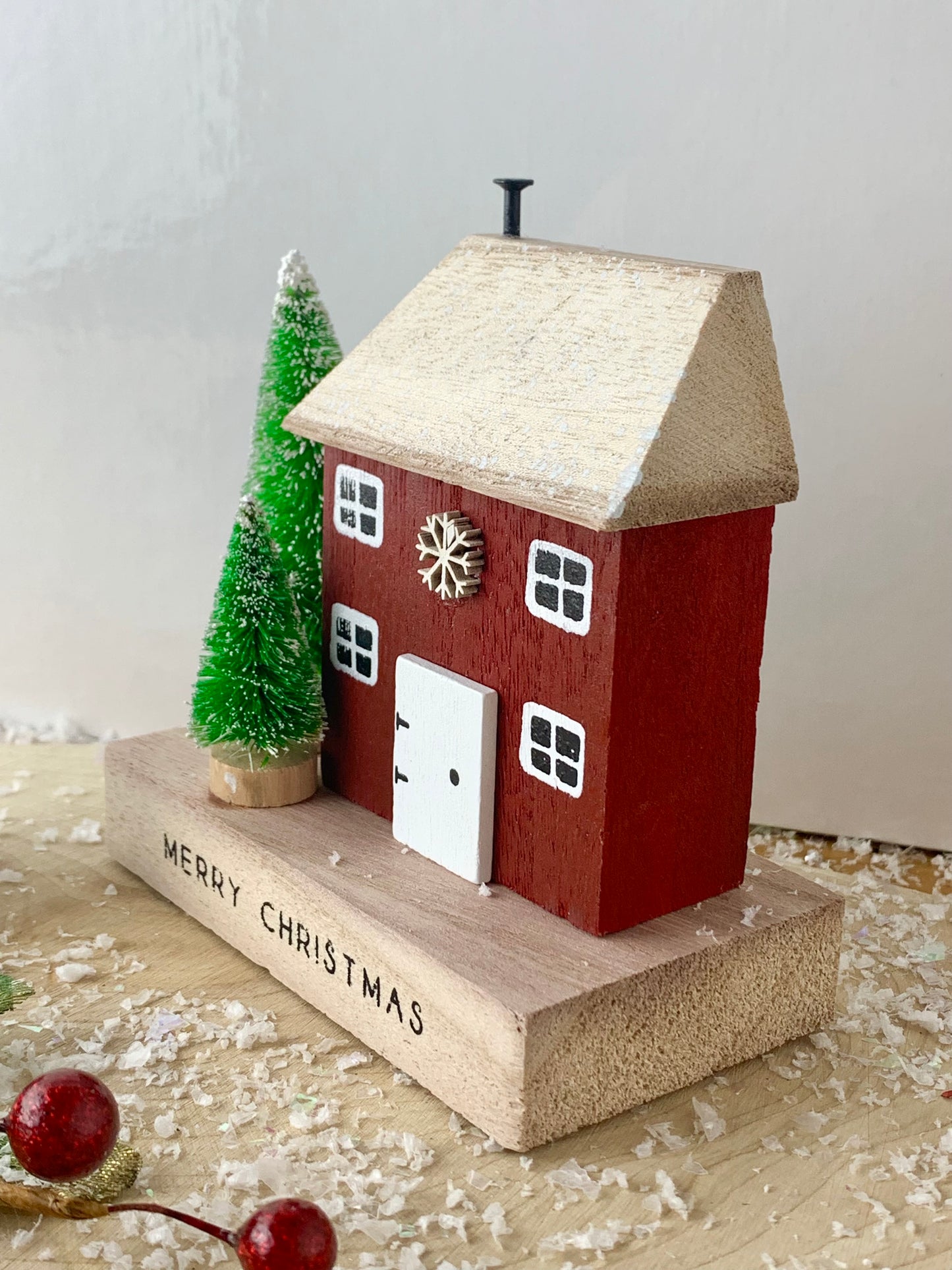 Merry Christmas wooden house