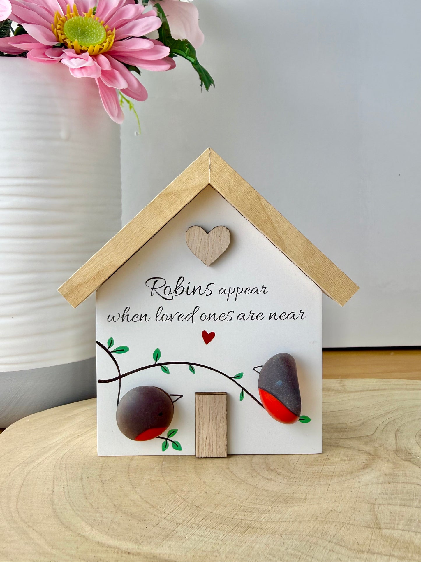 Pebble Glass House - Robins appear when loved ones are near