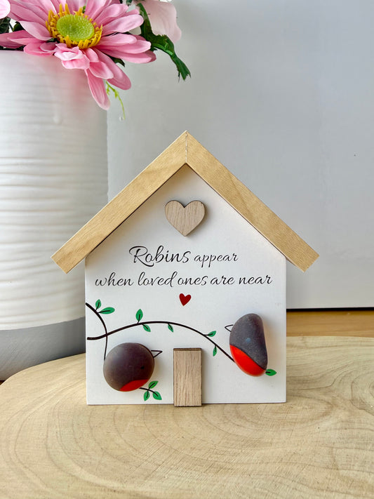 Pebble Glass House - Robins appear when loved ones are near