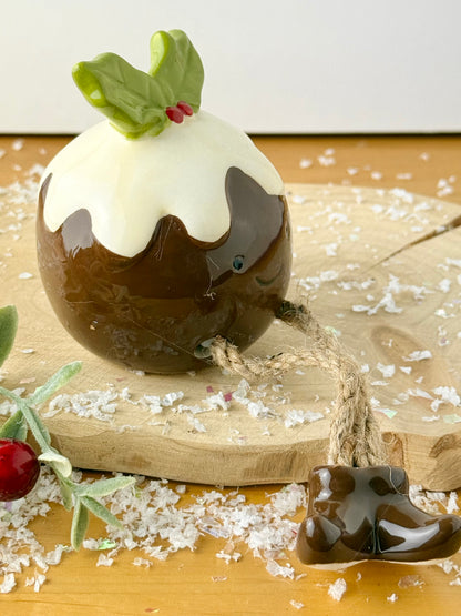 Christmas Pudding Shelf Sitter with dangley legs