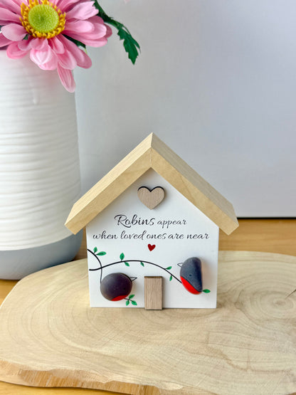 Pebble Glass House - Robins appear when loved ones are near