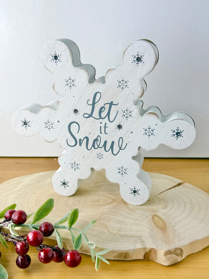 Wooden Snowflakes with LED Lights