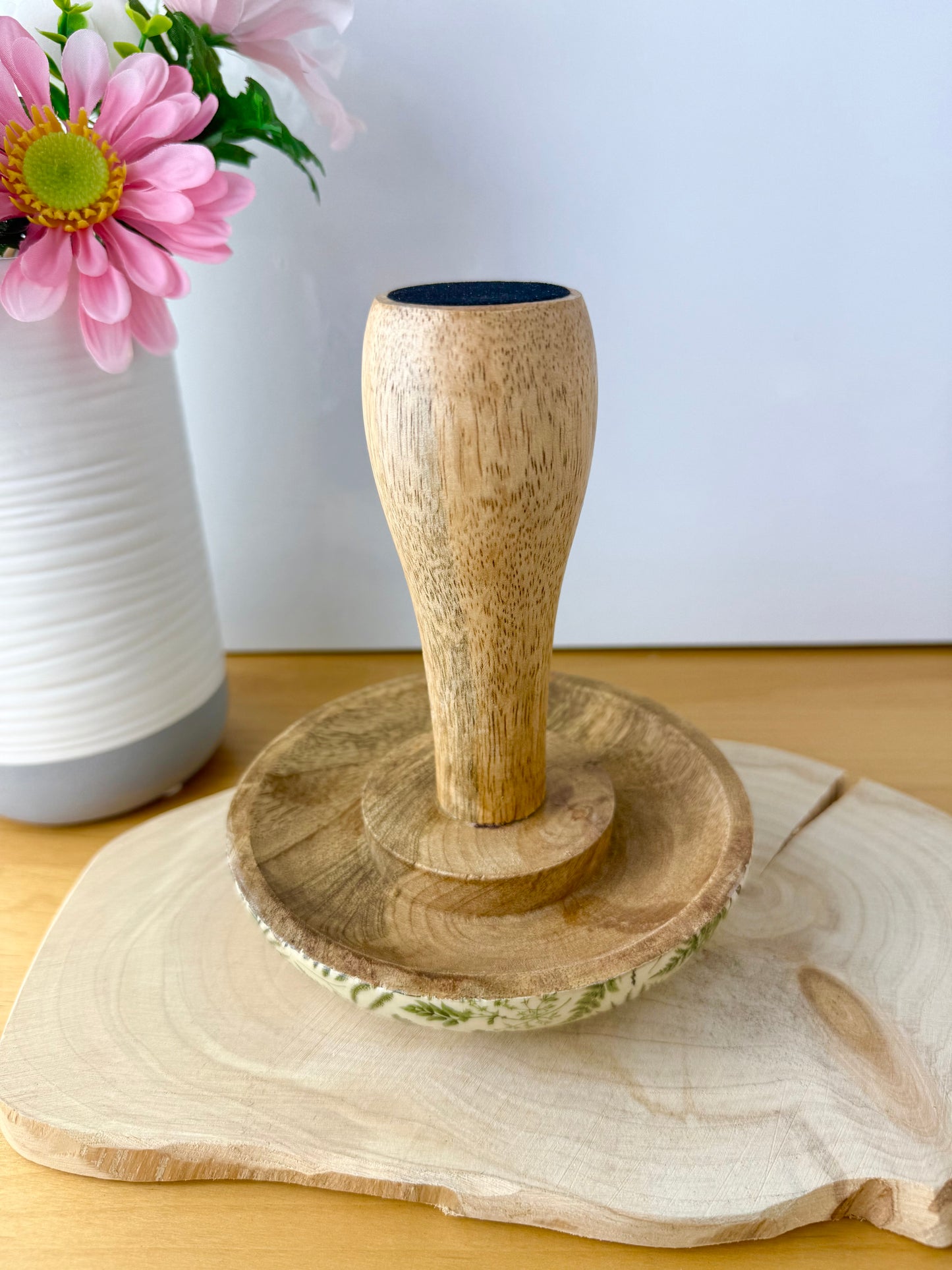 Wooden Mushroom - Green Ferns  - 2 sizes