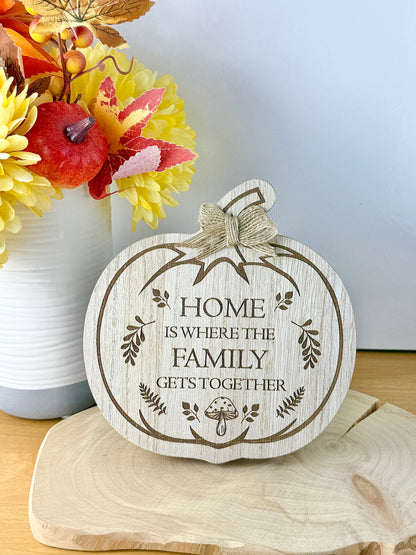 Etched Wooden Pumpkin plaque