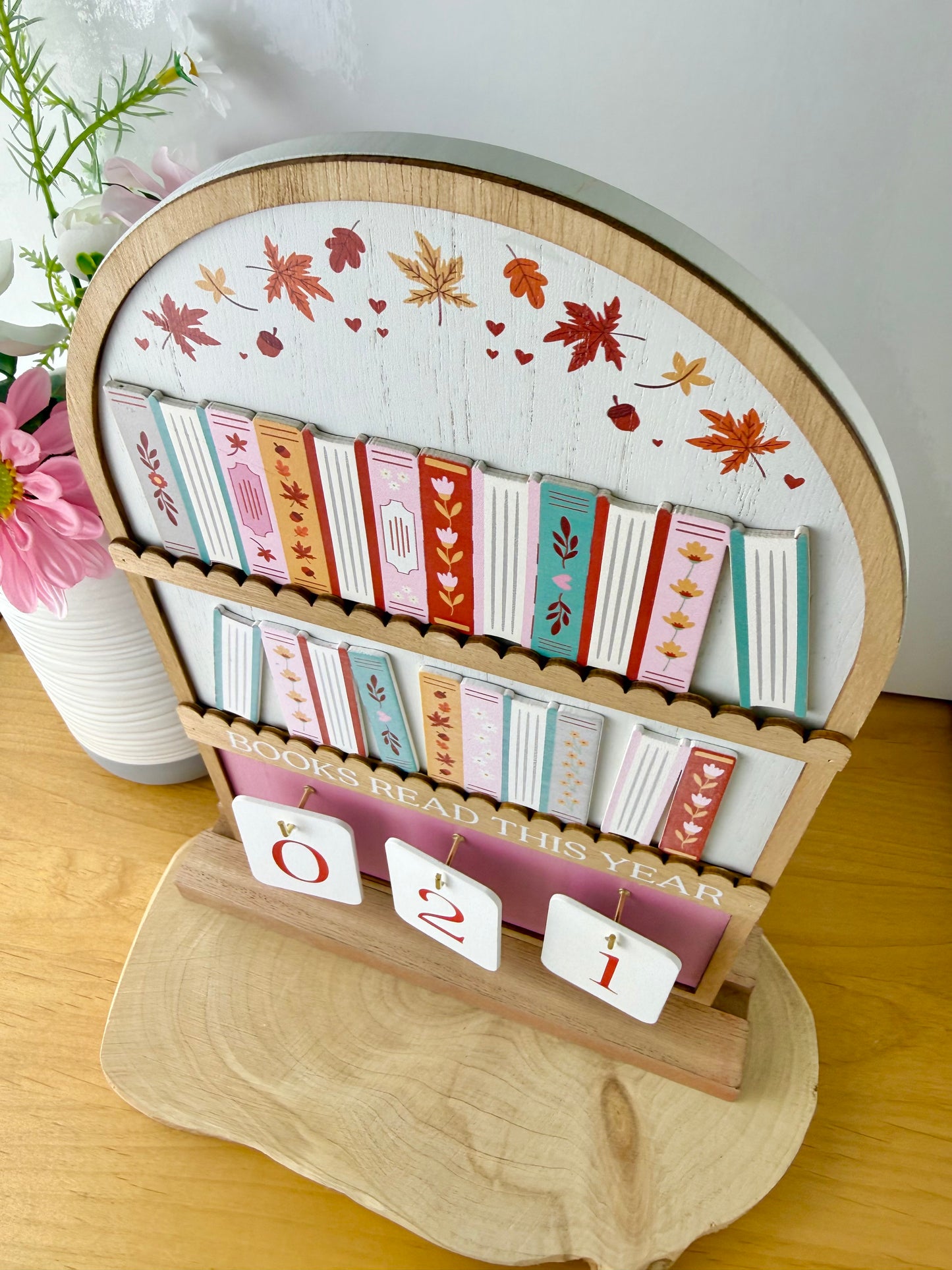 Cosy Chapter Wooden Plaque - How many books have your read this year