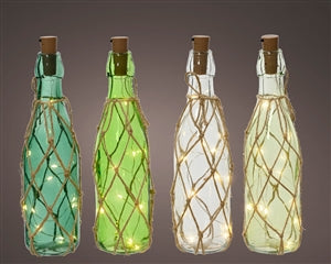 Netted LED Glass Bottles - assorted colours