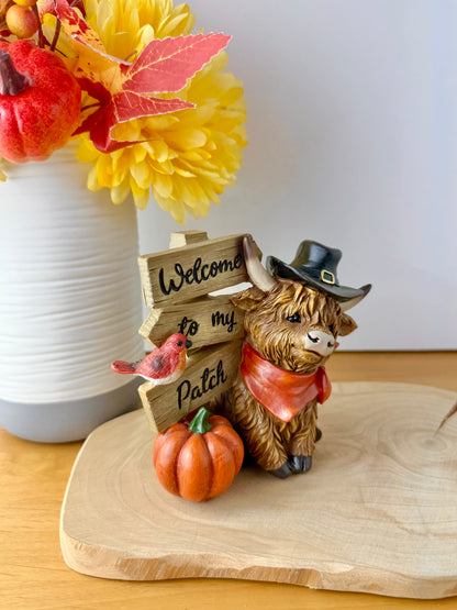Highland Cow - Autumn Cows with signposts