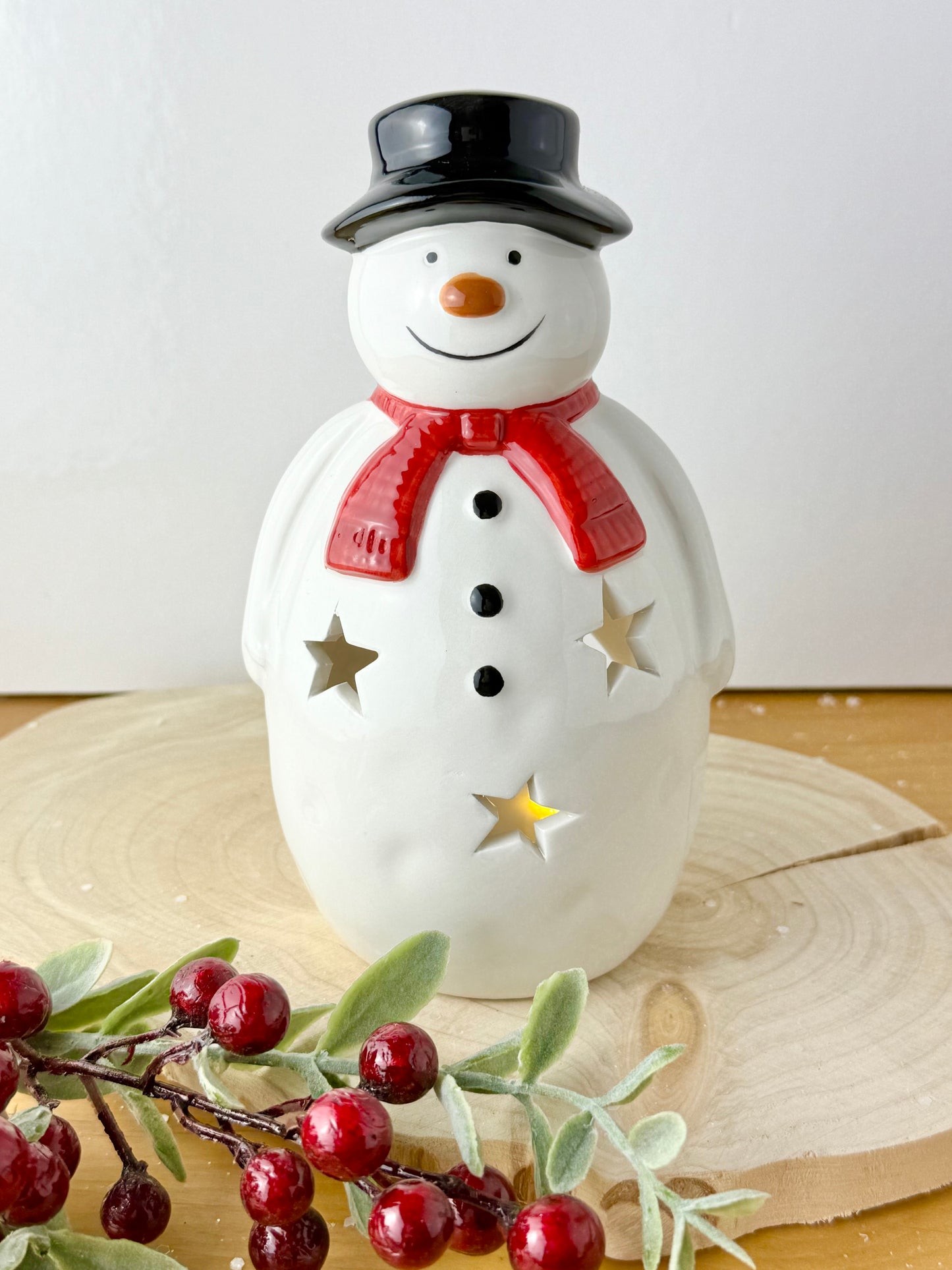 Snowman Ceramic T-light holder