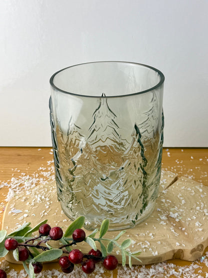 Christmas Smokey Glass Tree Candle Holder