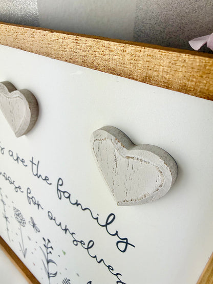 Gracefully Gifted Wooden Square Plaque - Friends are the Family we choose
