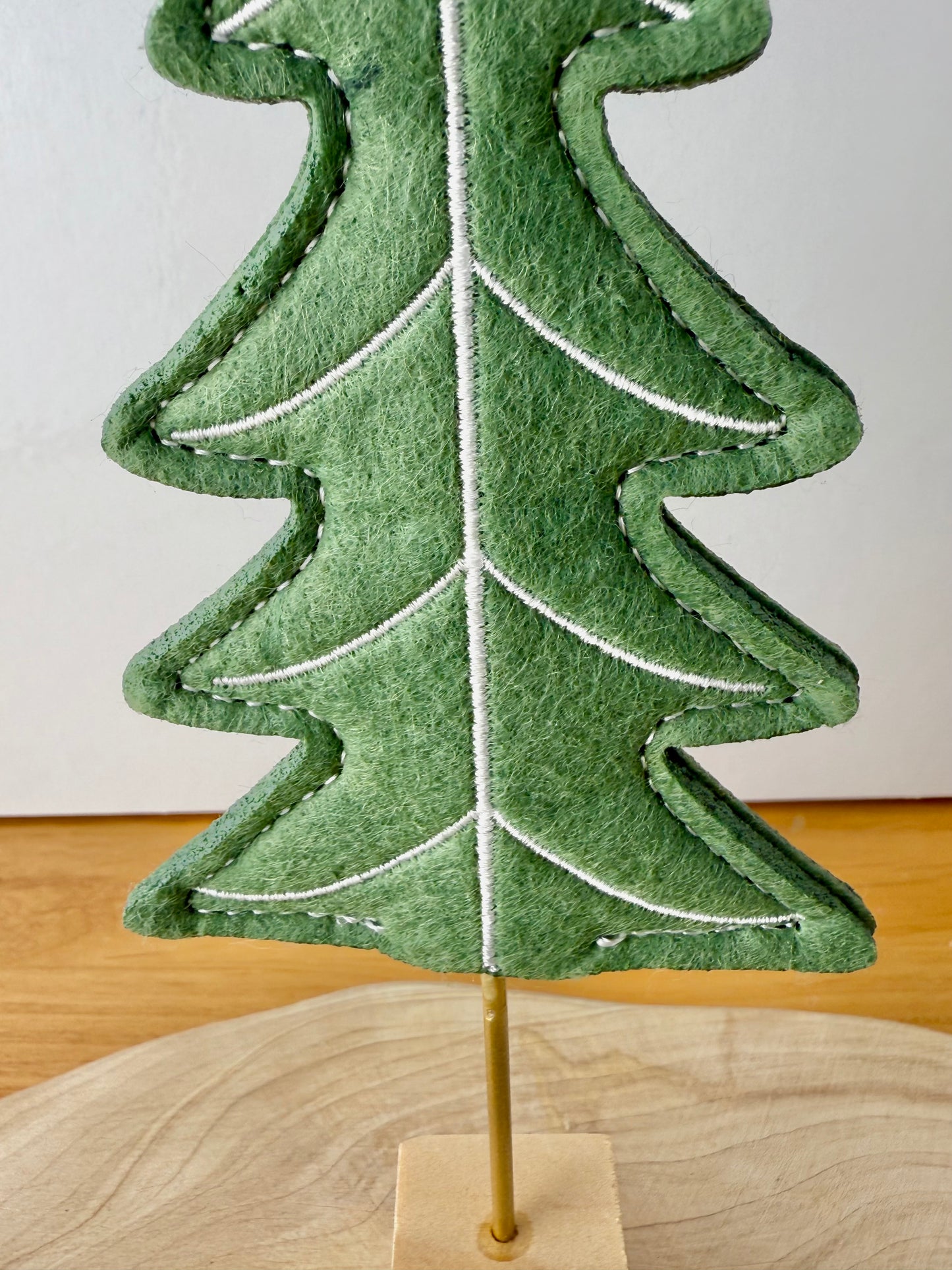 Felt Christmas Trees - Dark Green Pair