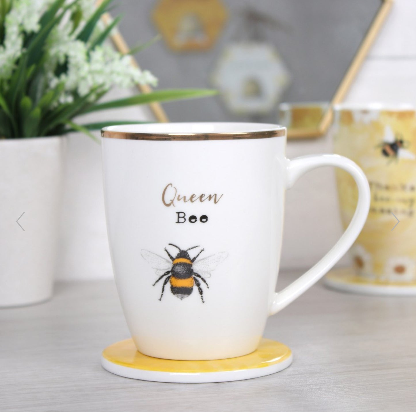 Queen Bee mug & coaster set