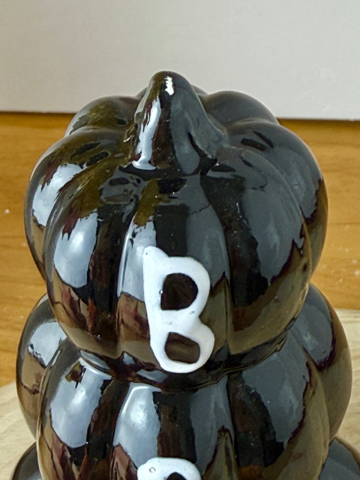 3 Tier Boo Pumpkin Stack - Black