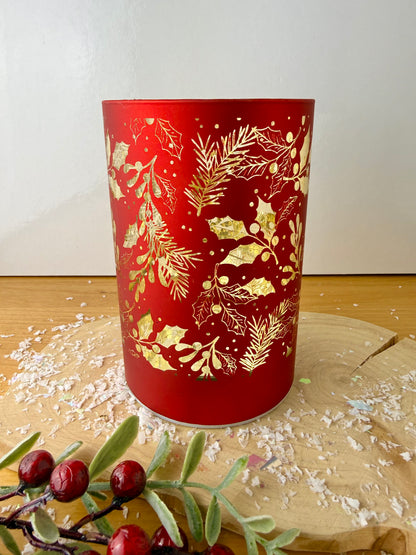 Glow Light Up Holly Lamp - Red & Gold, 2 sizes