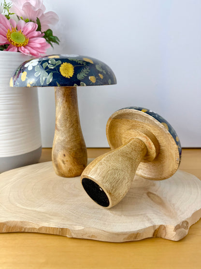Wooden Mushroom - Floral - 2 sizes