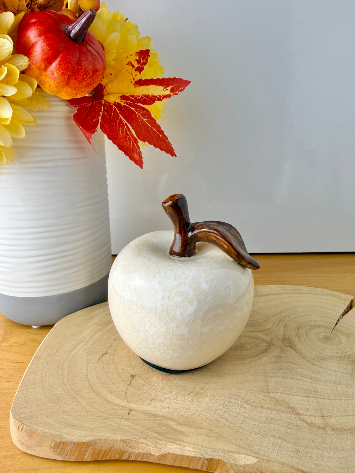 Ceramic Glazed Apple & Pear Ornaments