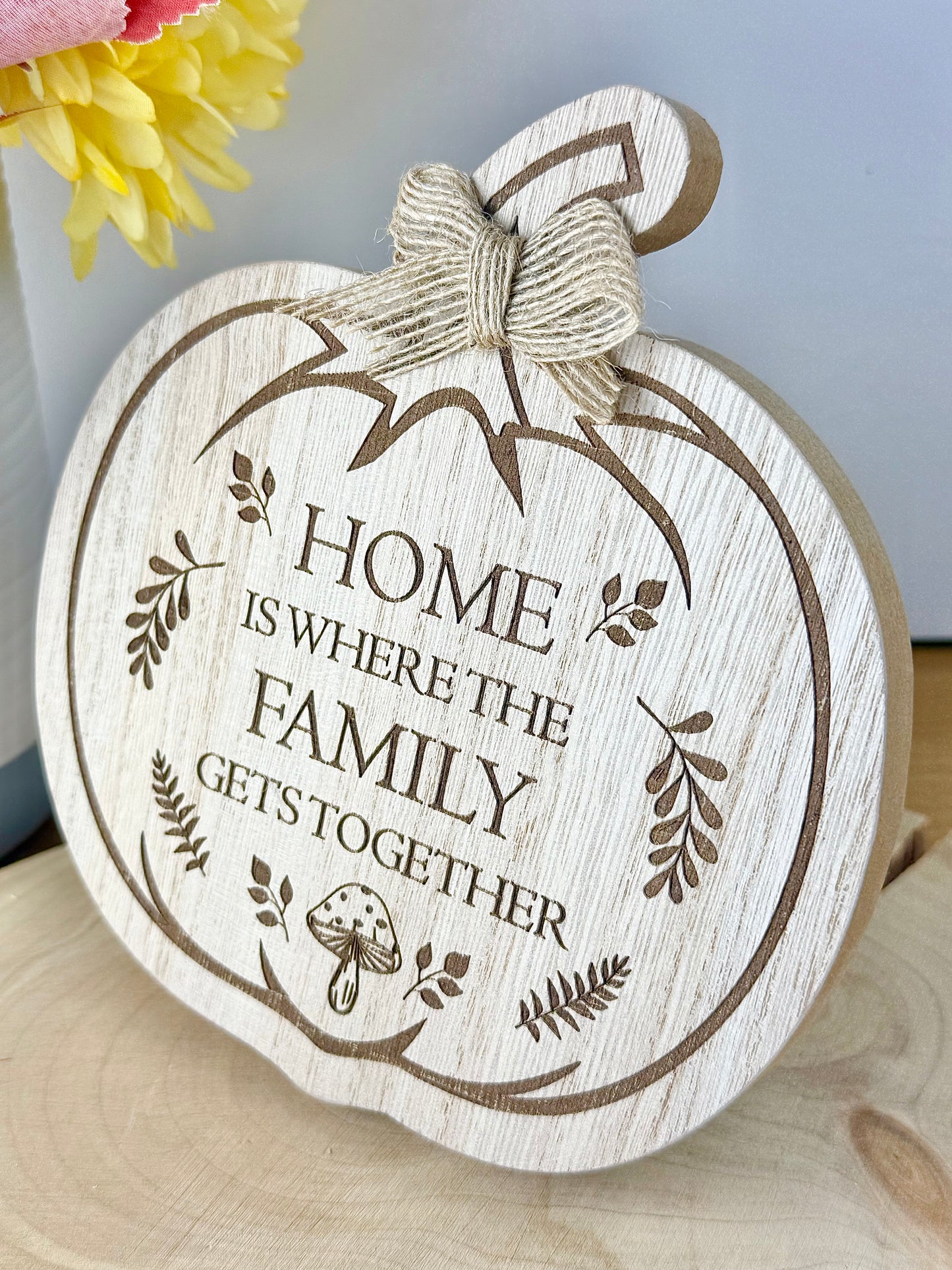 Etched Wooden Pumpkin plaque