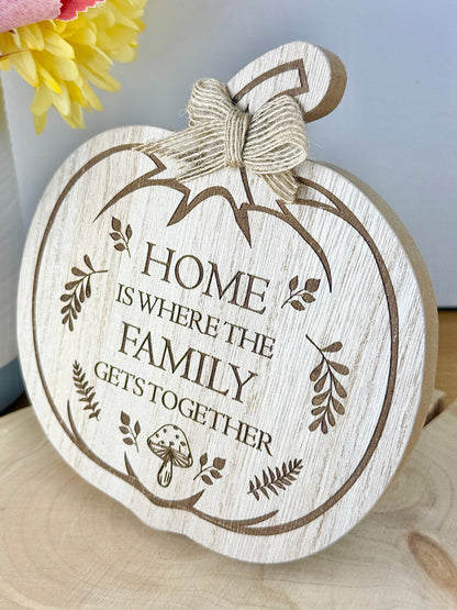 Etched Wooden Pumpkin plaque