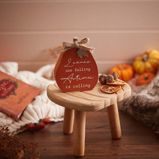 Autumn Leaves Falling 3D Orange Pumpkin Block