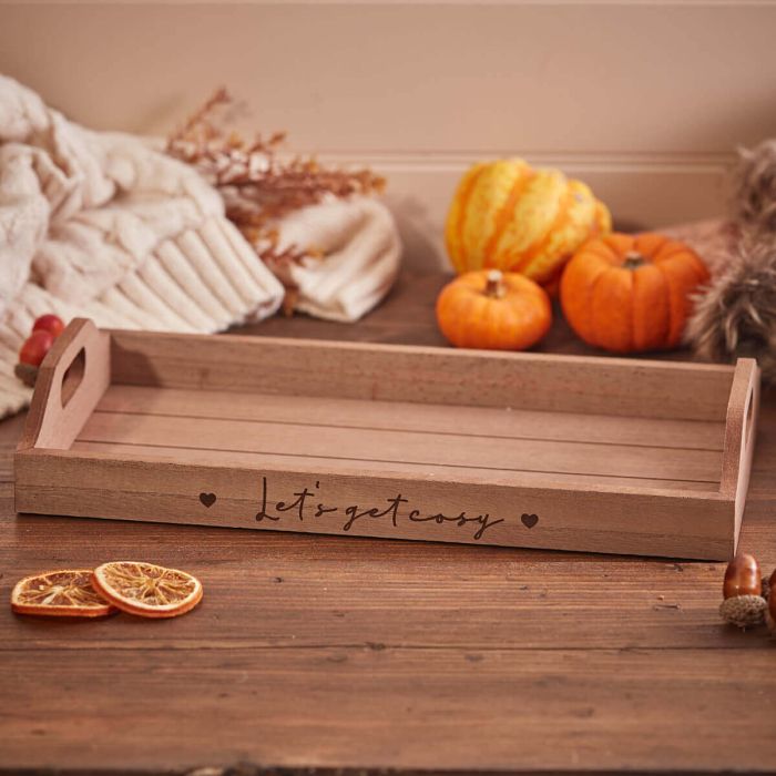 Lets Get Cosy Wooden Tray