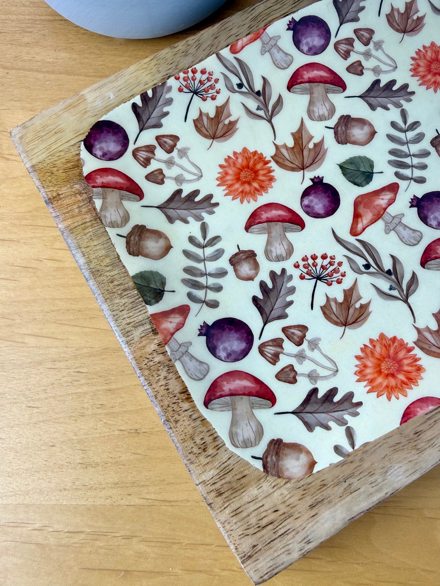 Wooden Autumnal Serving Tray