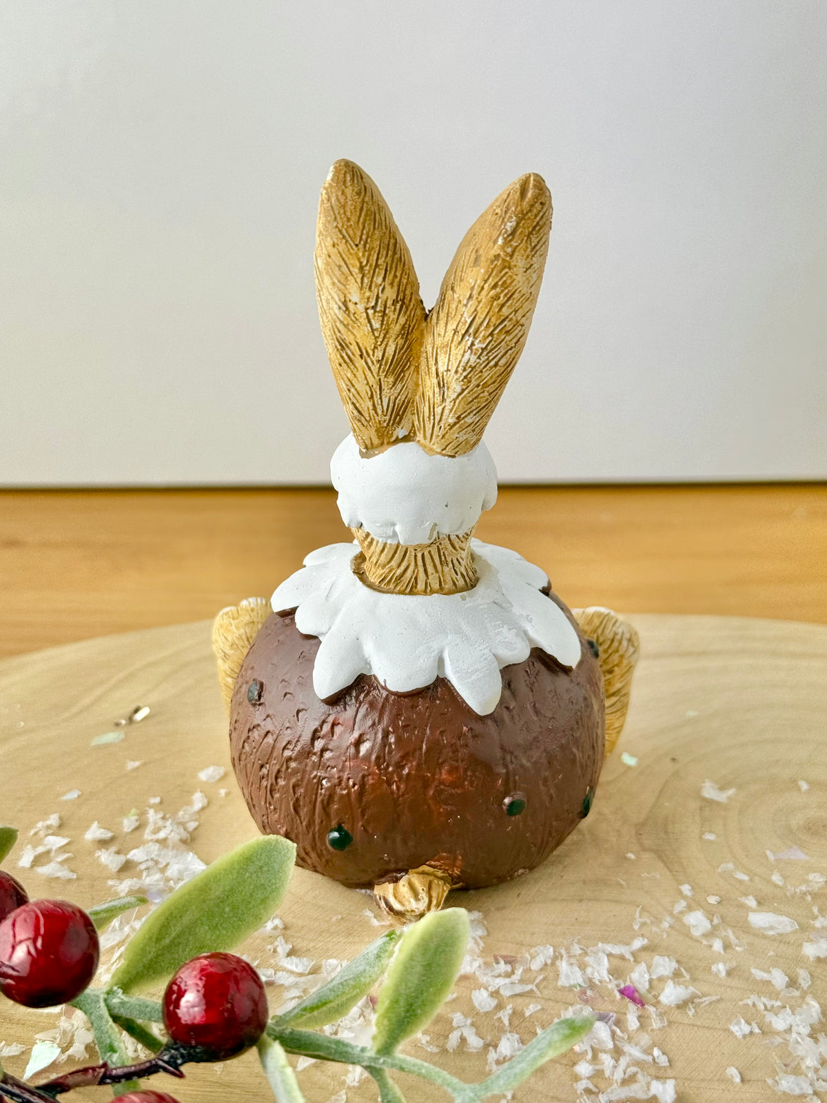Jasper Rabbit wearing Christmas Pudding Costume