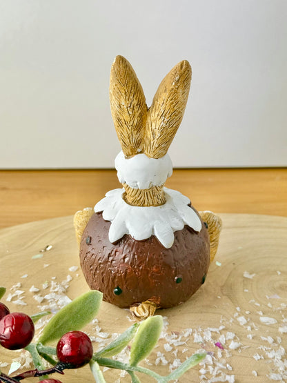 Jasper Rabbit wearing Christmas Pudding Costume