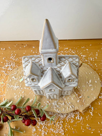 White Light Up Ceramic Church