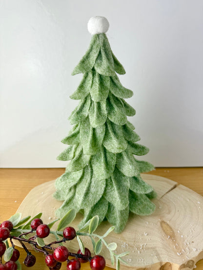 Felt Christmas Trees with pom poms - 2 colours
