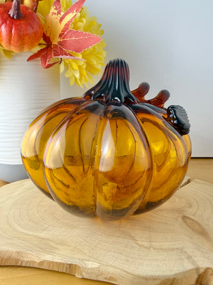 Glass Amber Pumpkin - large